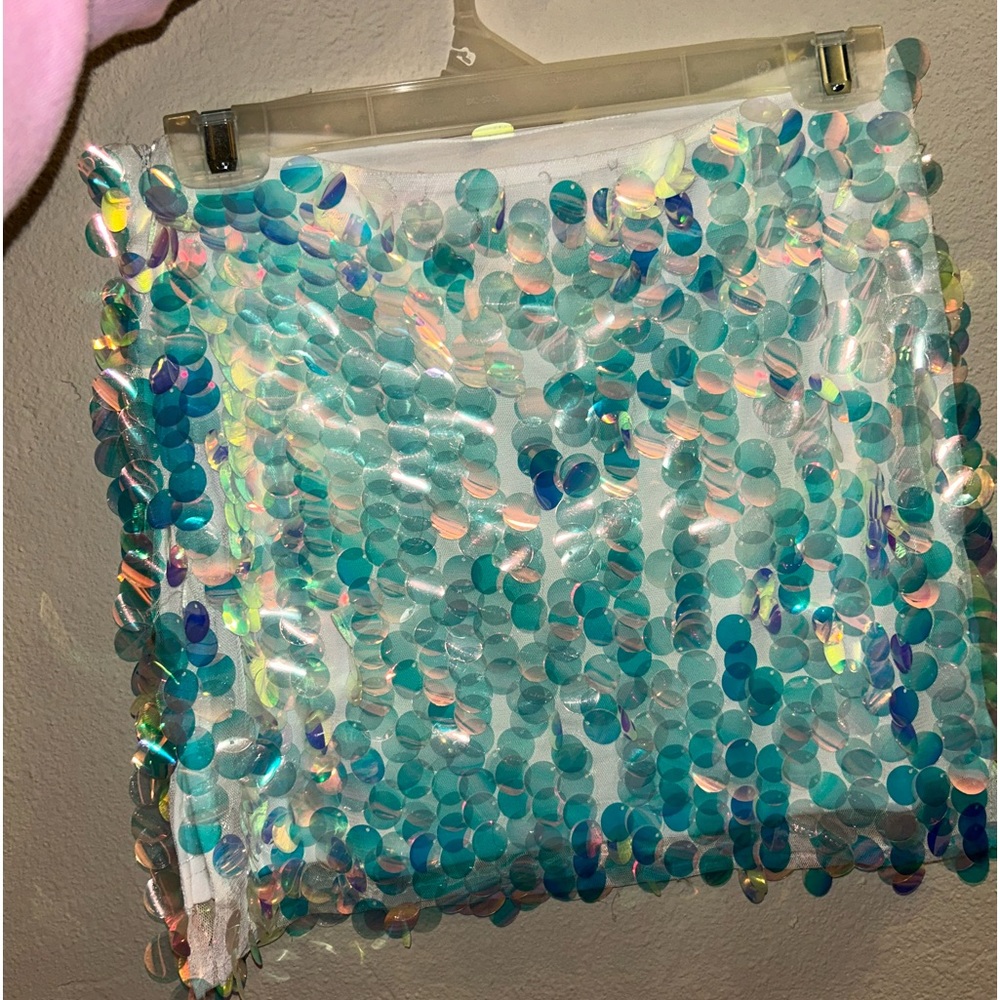 Reflective club exx mini skirt